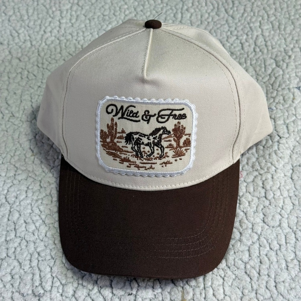 David‎ and Young Wild & Free Horse Patch Trucker Hat Cream Brown Snapback